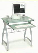 SYLEX Compact Glass Workstation with k/bd tray